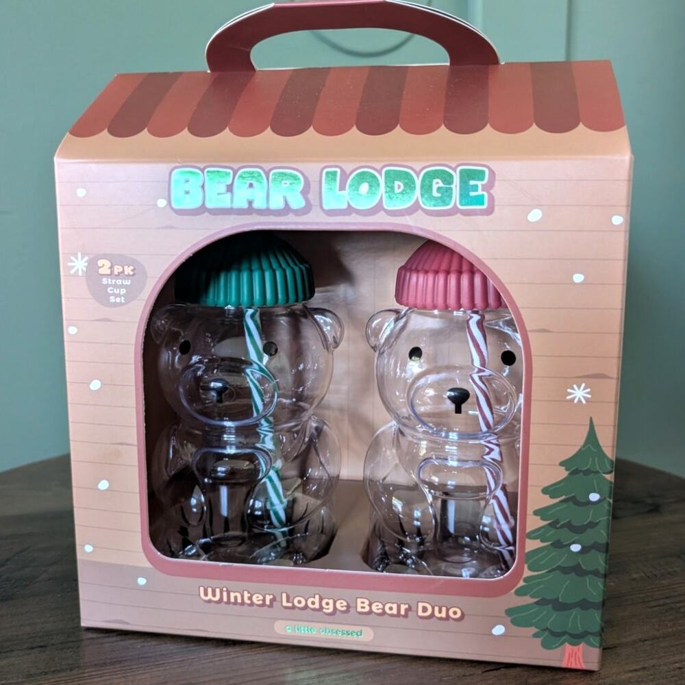 NIB Bear Lodge Winter Bear Tumbler Duo 2pk Christmas